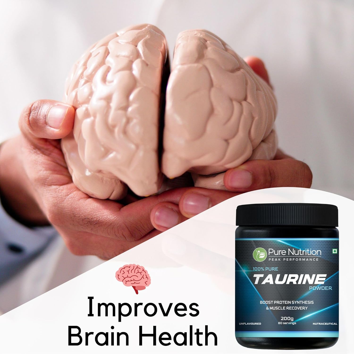 Pure Nutrition L-Taurine Powder 200g | Premium Amino Acid Supplement | Boosts Muscle Recovery & Performance | Supports Energy, Heart Health, & Overall Wellness | Ideal for Fitness, Stamina, & Active Lifestyle