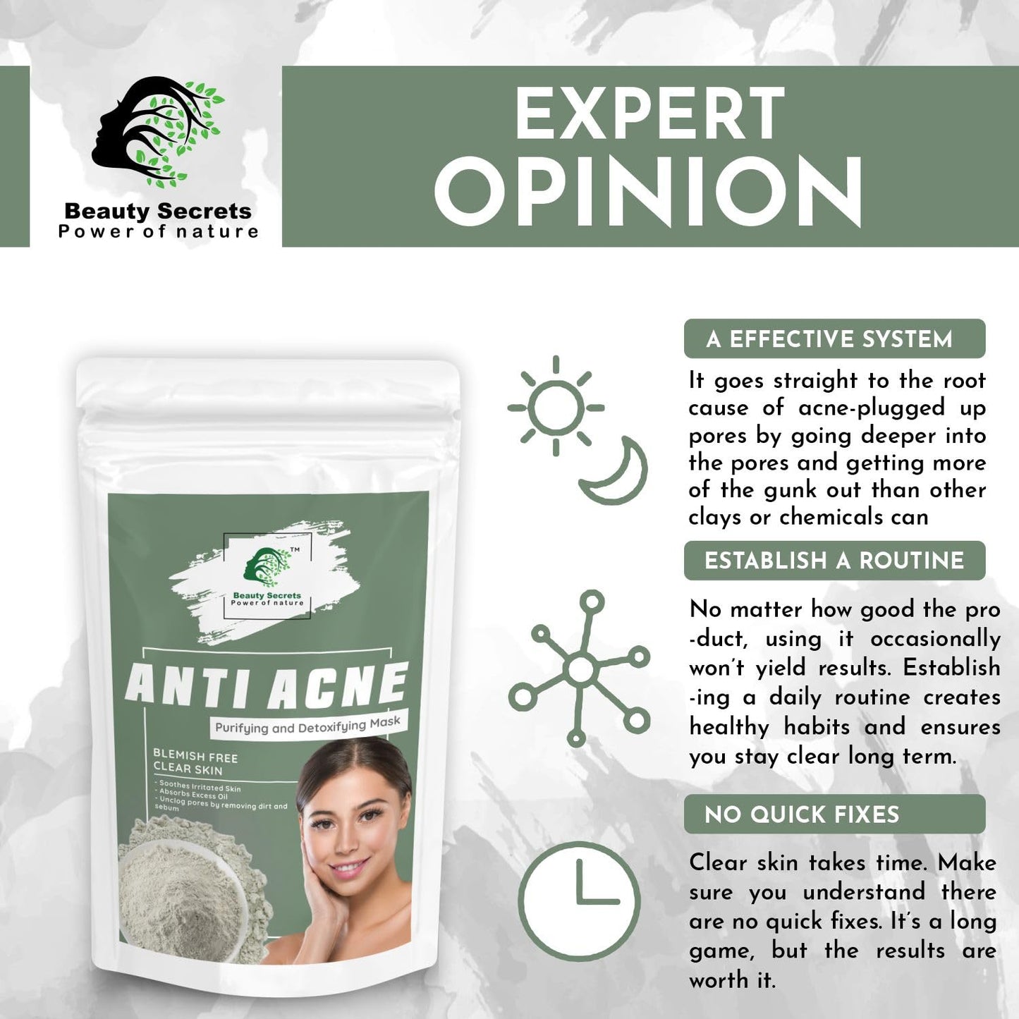Beauty Secrets Anti Acne Face Mask - 50gm