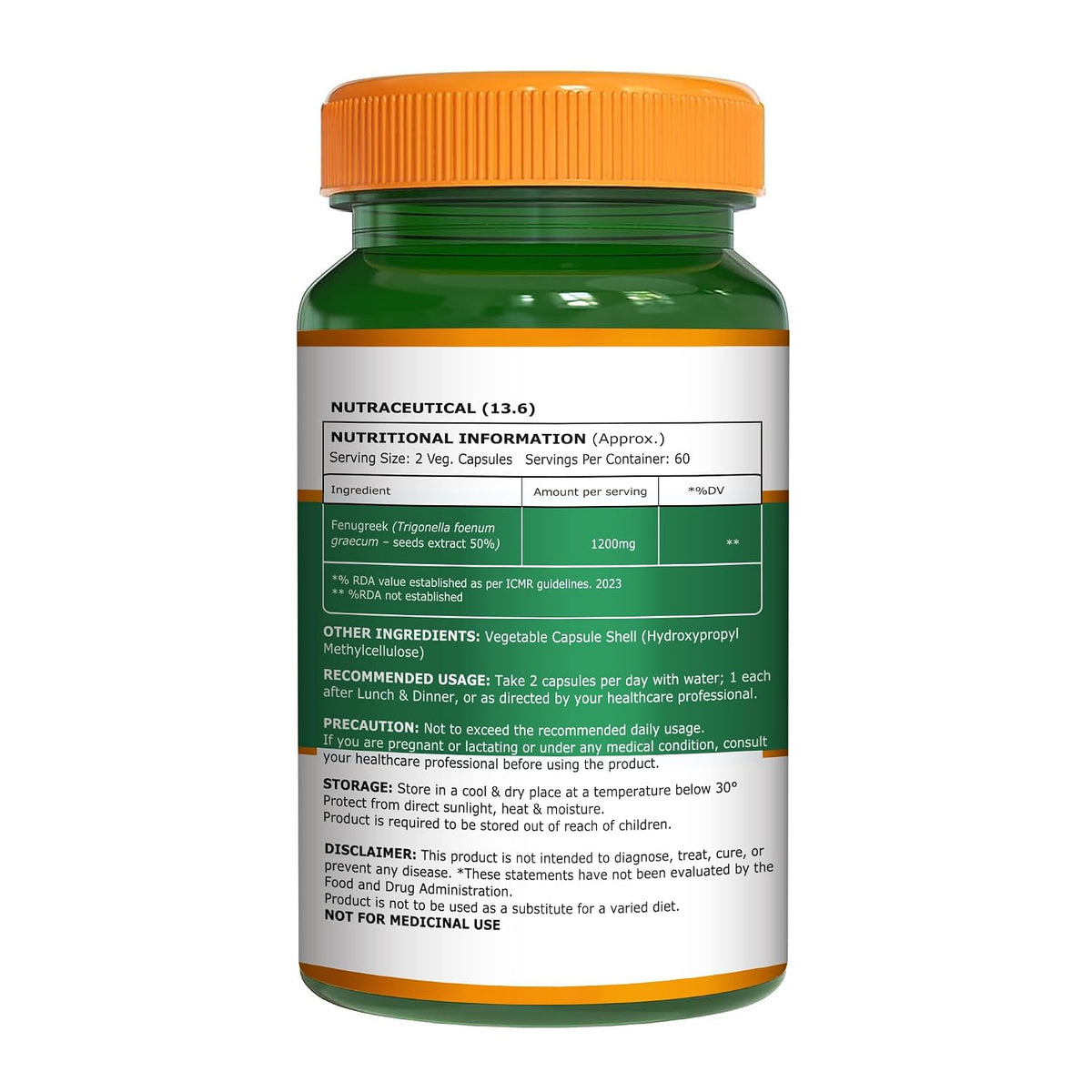 Pure Nutrition Fenugreek Extract 1200mg, 120 Capsules | Herbal Supplement for Digestive & Wellness Support