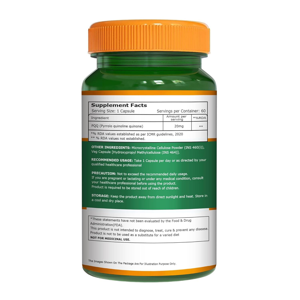 Pure Nutrition PQQ 20mg, 60 Capsules | Cellular Energy, Antioxidant & Healthy Aging Support