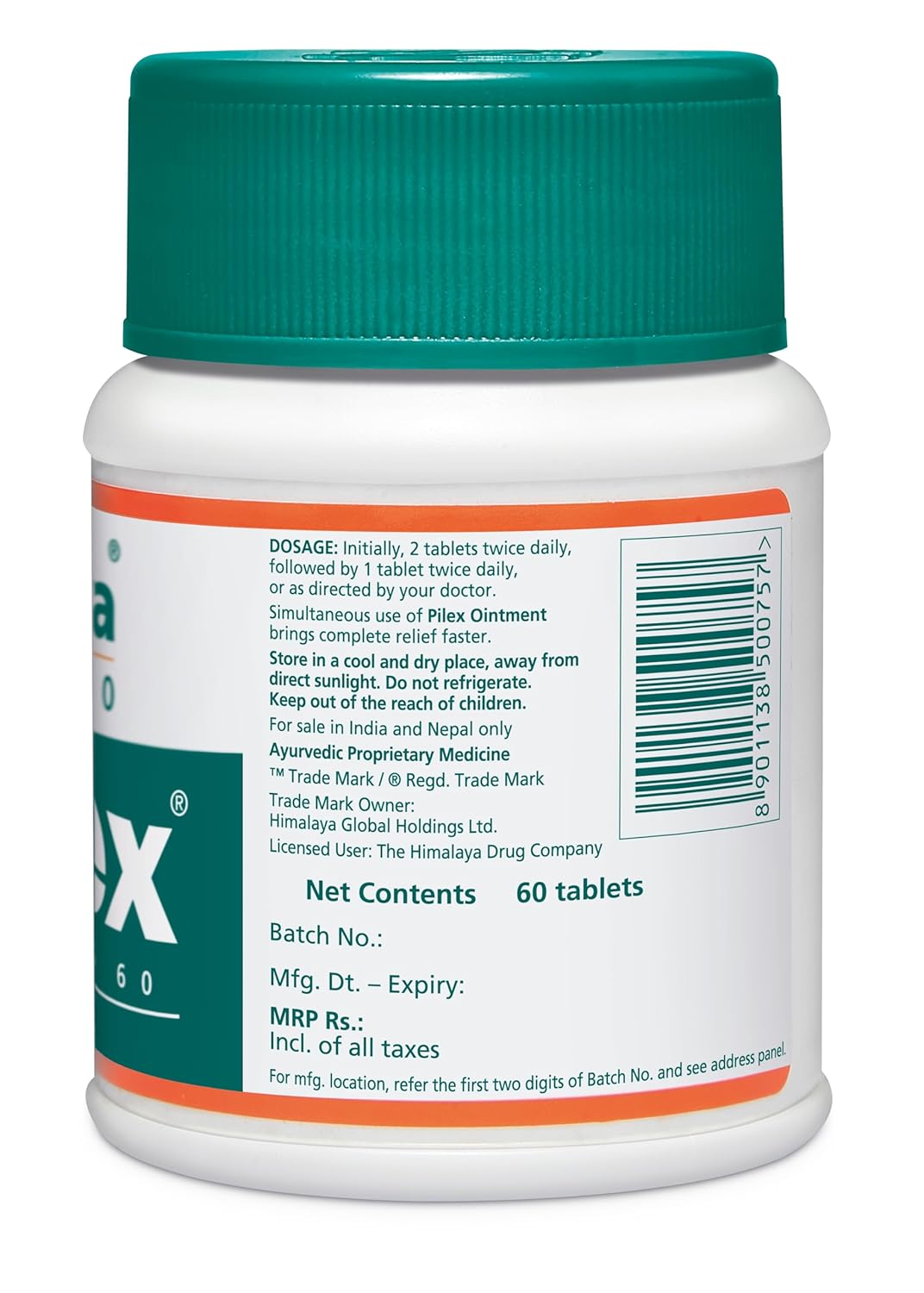 Himalaya Pilex Tablets - 60 Count (Pack of 2)