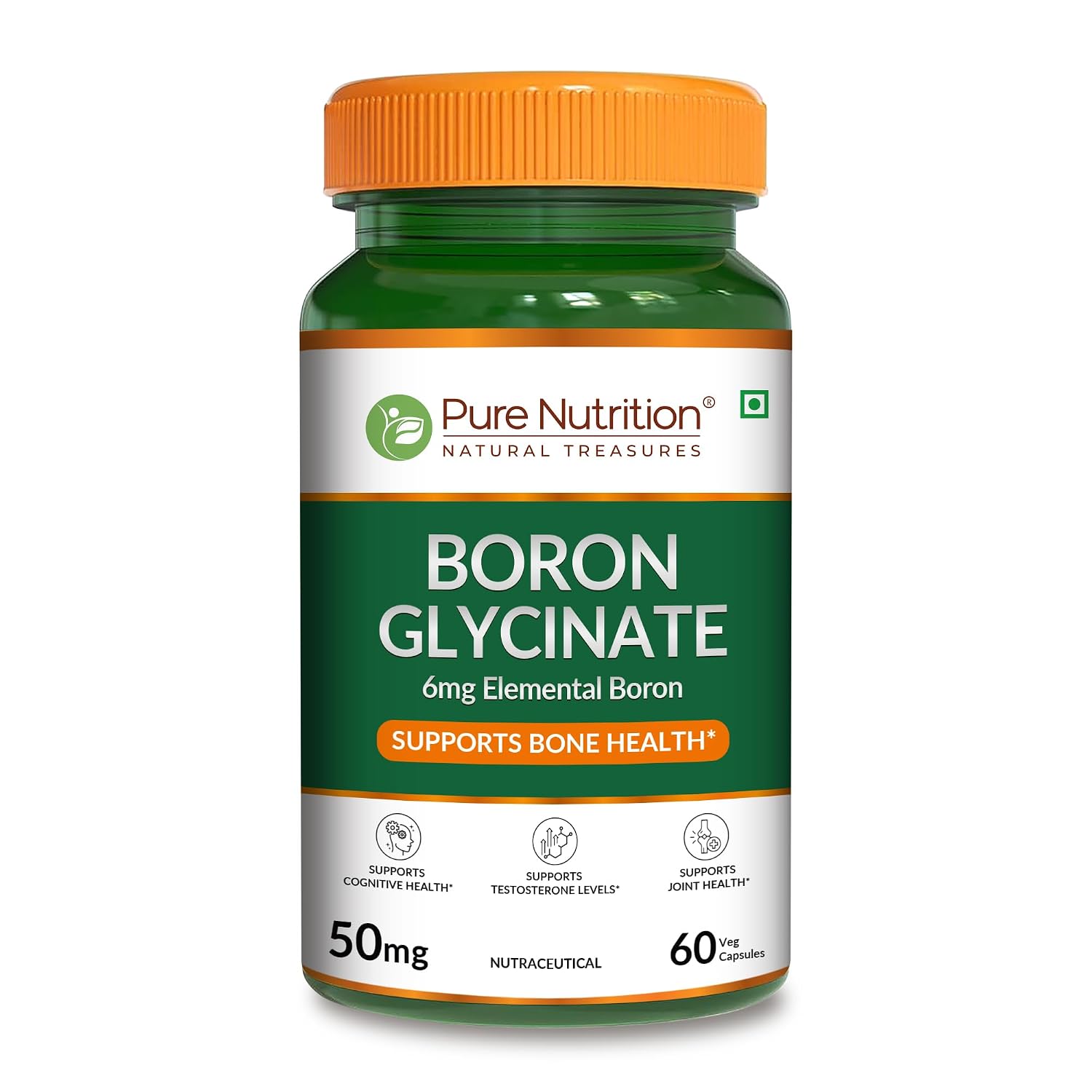Pure Nutrition Boron Glycinate 6mg, 60 Capsules | Bone, Joint & Mineral Health Support