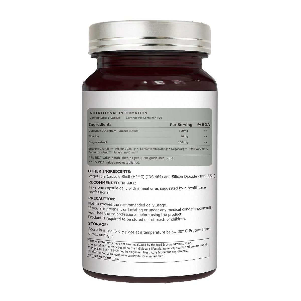 Pure Nutrition Liposomal Curcumin with Ginger Extract, 30 Capsules | Antioxidant & Joint Support