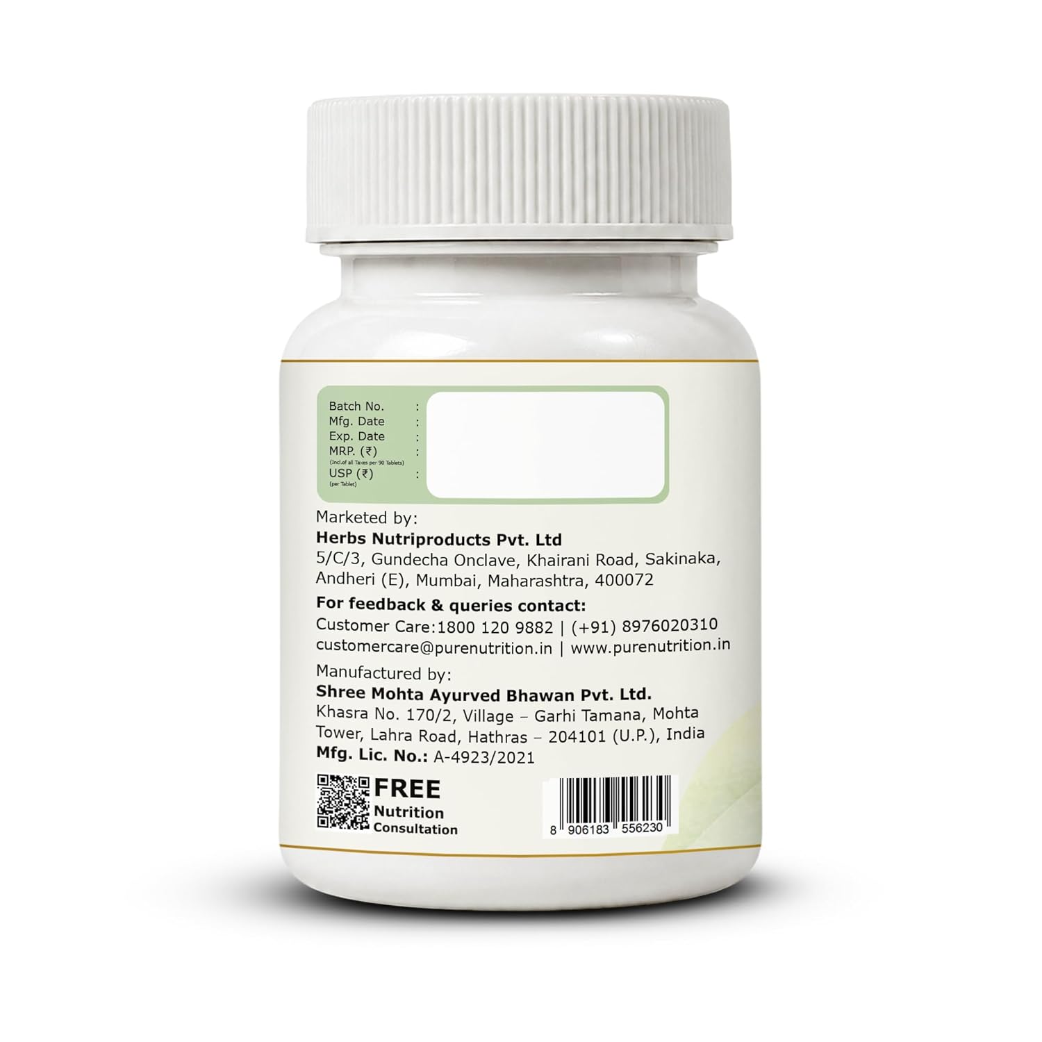 Pure Nutrition Ashwagandha Supplements (250mg | 90 Tablets)
