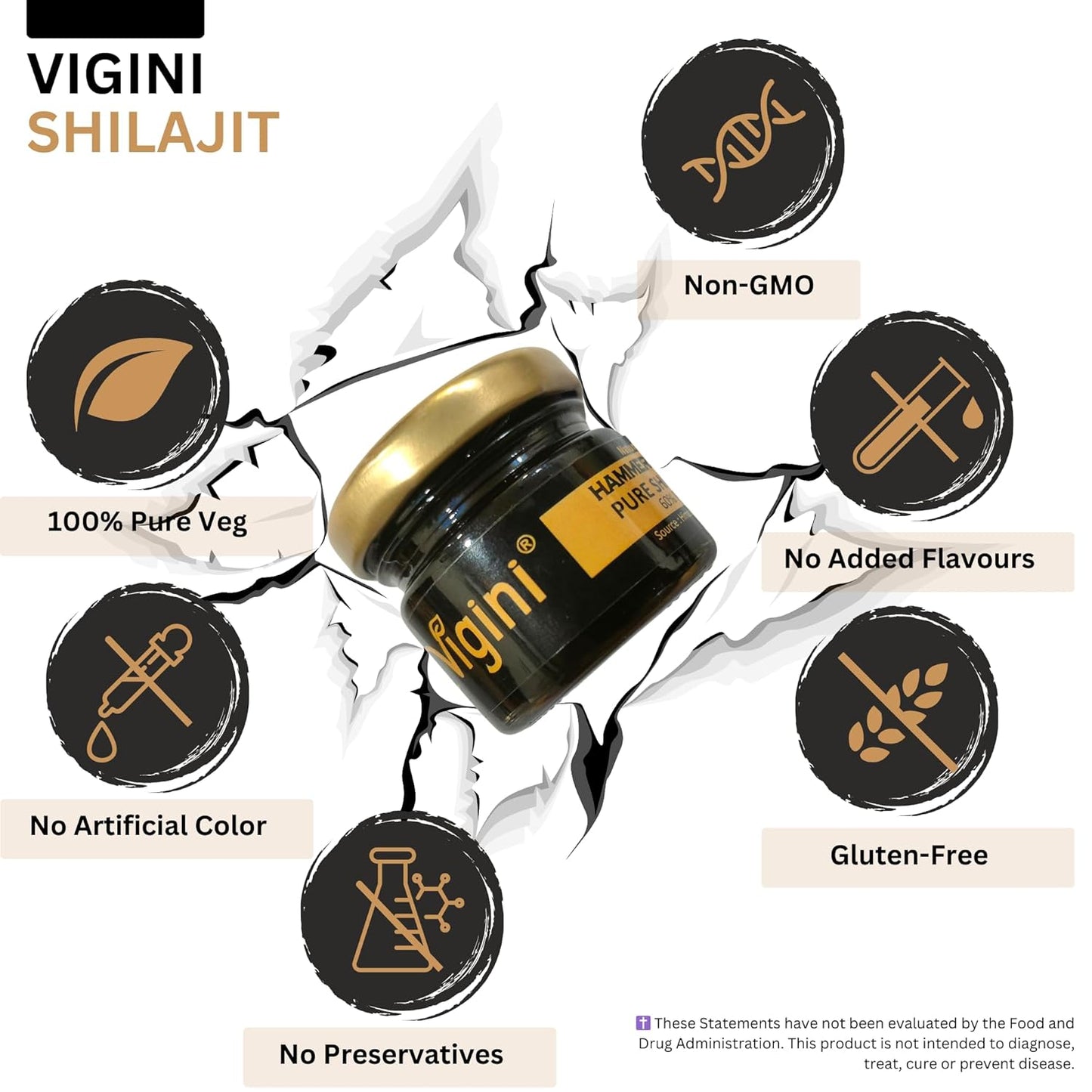 Vigini Hammer King Gold Shilajit Resin - 30gm