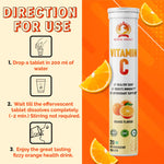 Royal Swag Vitamin C Effervescent Tablets Orange Flavour - Immunity & Skin (20 Count)