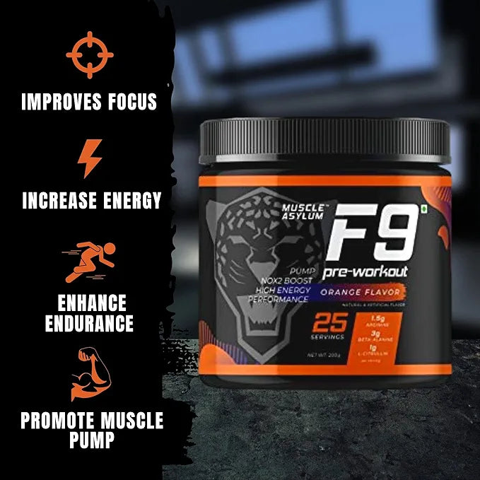 Muscle Asylum F9 Pre-Workout Orange