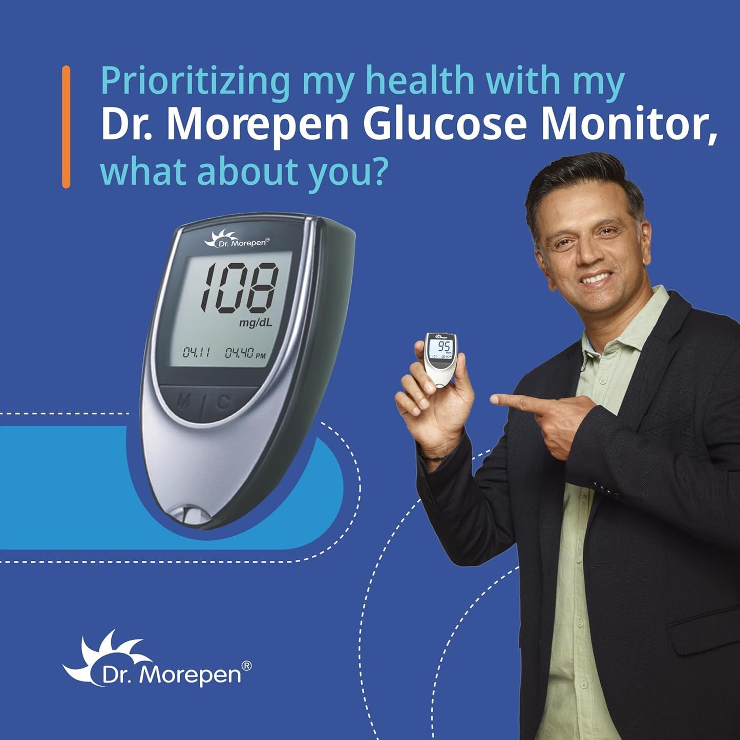 Dr. Morepen Gluco One Monitoring System with Bg 03 Glucometer Test Strips Box Of 50