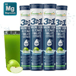 Vitaminnica Magnesium 3-in-1 Effervescent Tablets - Green Apple Stress & Muscle Support (4-Pack, 60 Count)