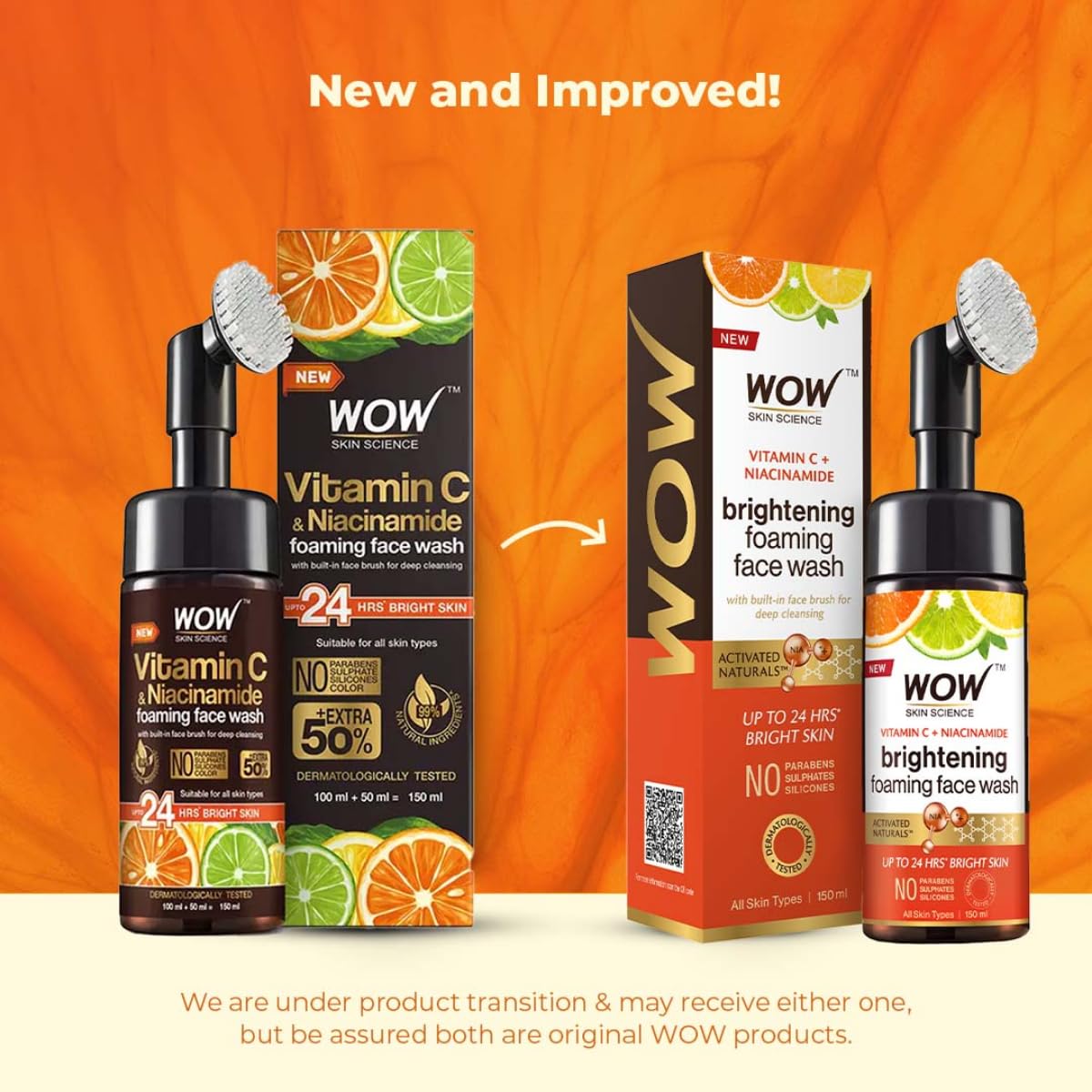 WOW Skin Science Vitamin C & Niacinamide Foaming Face Wash - 150ml