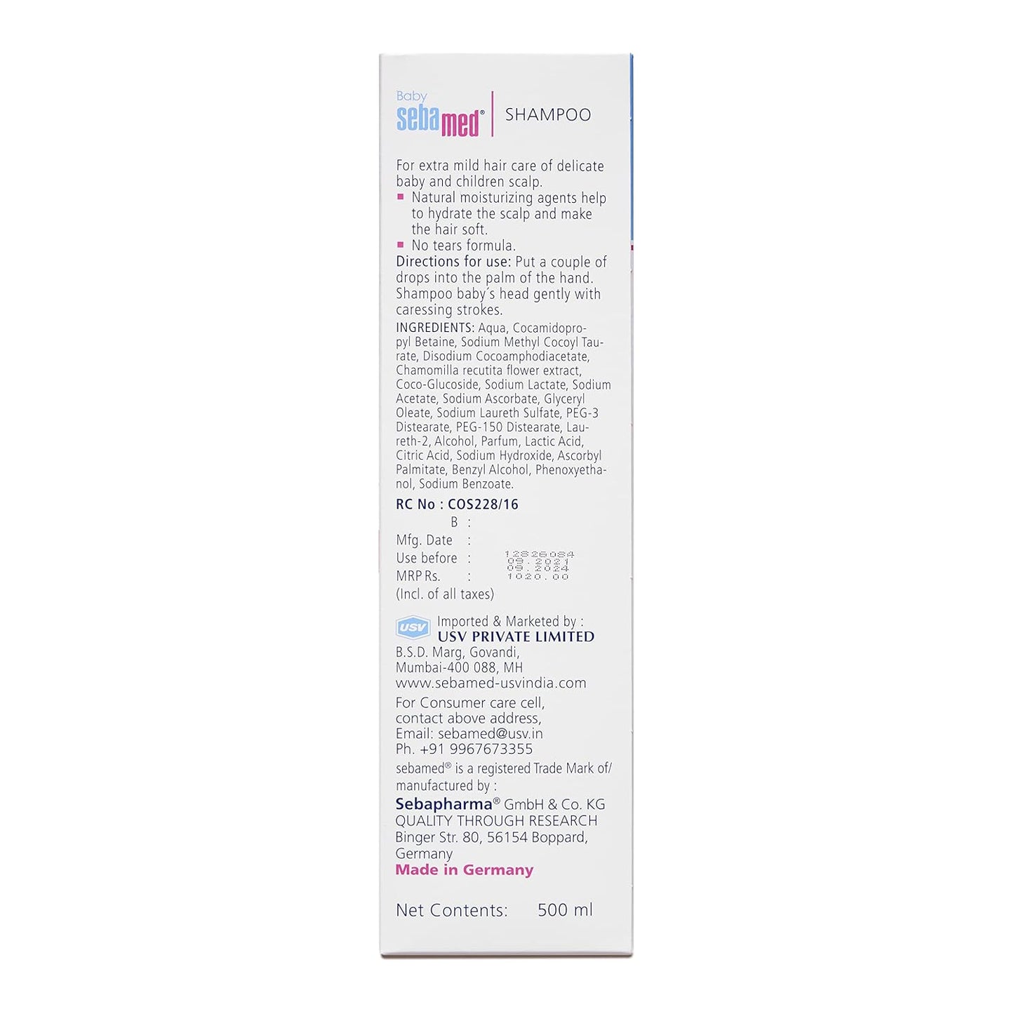 Sebamed Baby Shampoo| pH 5.5 | Ideal for Newborn’s delicate scalp| No Tears