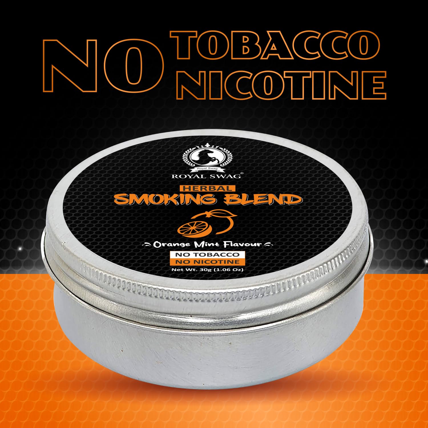 Royal Swag Herbal Smoking Mixture Orange Mint Flavour - Tobacco Free (30g / 1.0 oz)