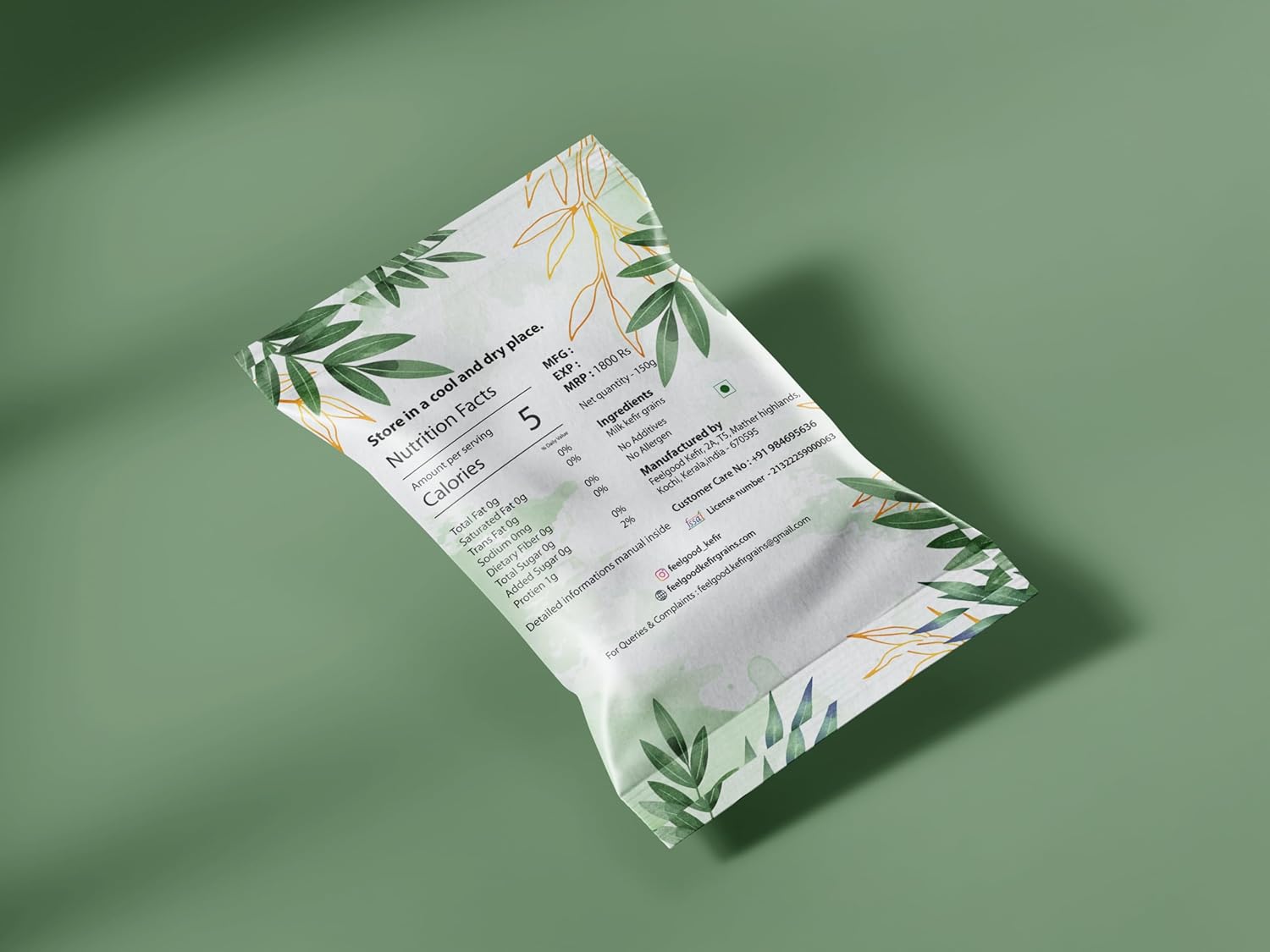Kelifta by Feelgood Kefir® - Dehydrated Premium Large Milk Kefir Grains (15-20g on Rehydration) | 55+ Live Active Strains | Reusable Forever