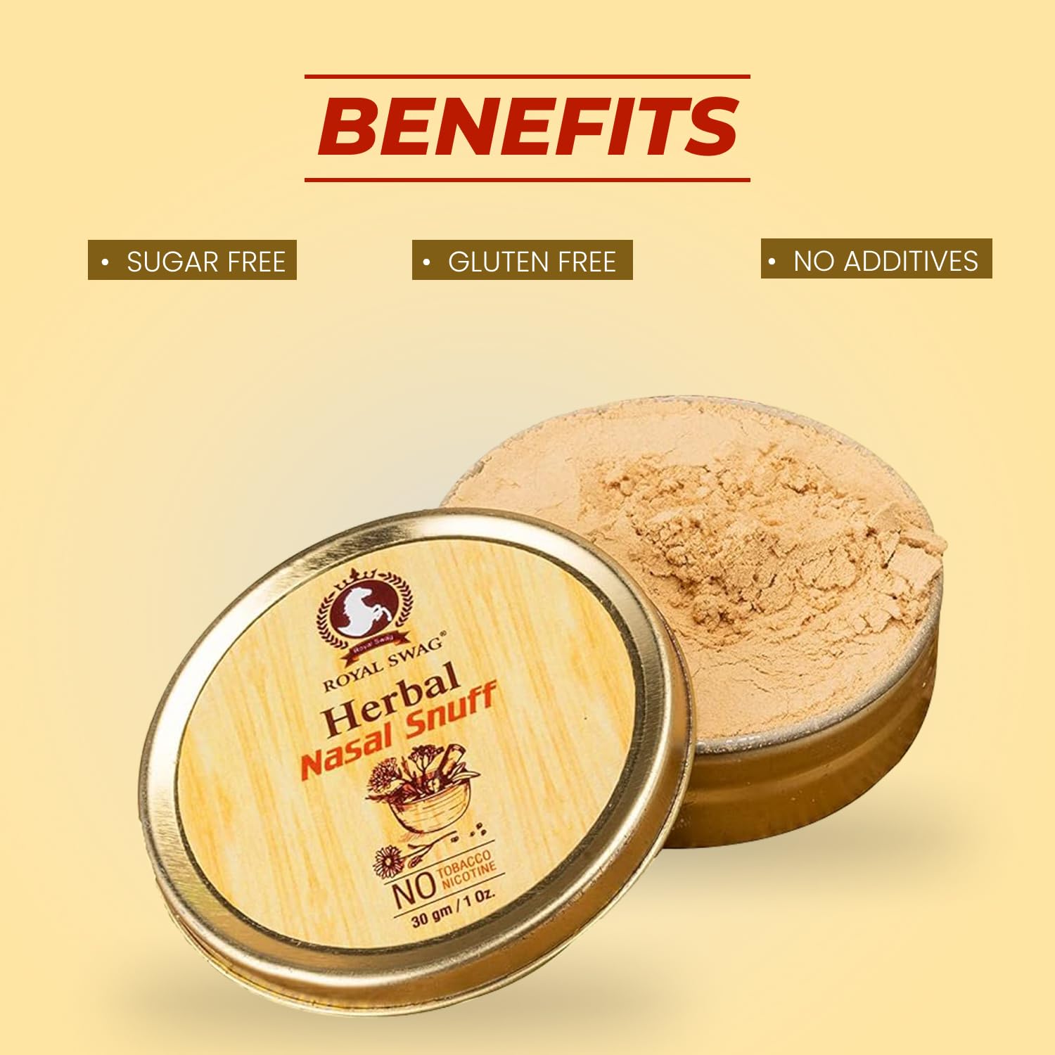 Royal Swag Herbal Nasal Snuff Powder - Tobacco & Nicotine Free (30g)