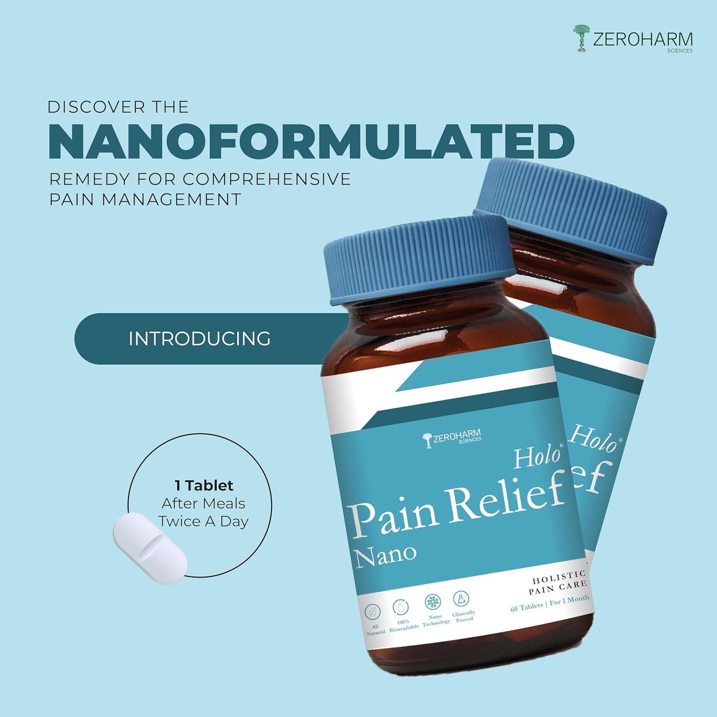 Zeroharm Holo Pain Relief Tablets - 60 Tablets