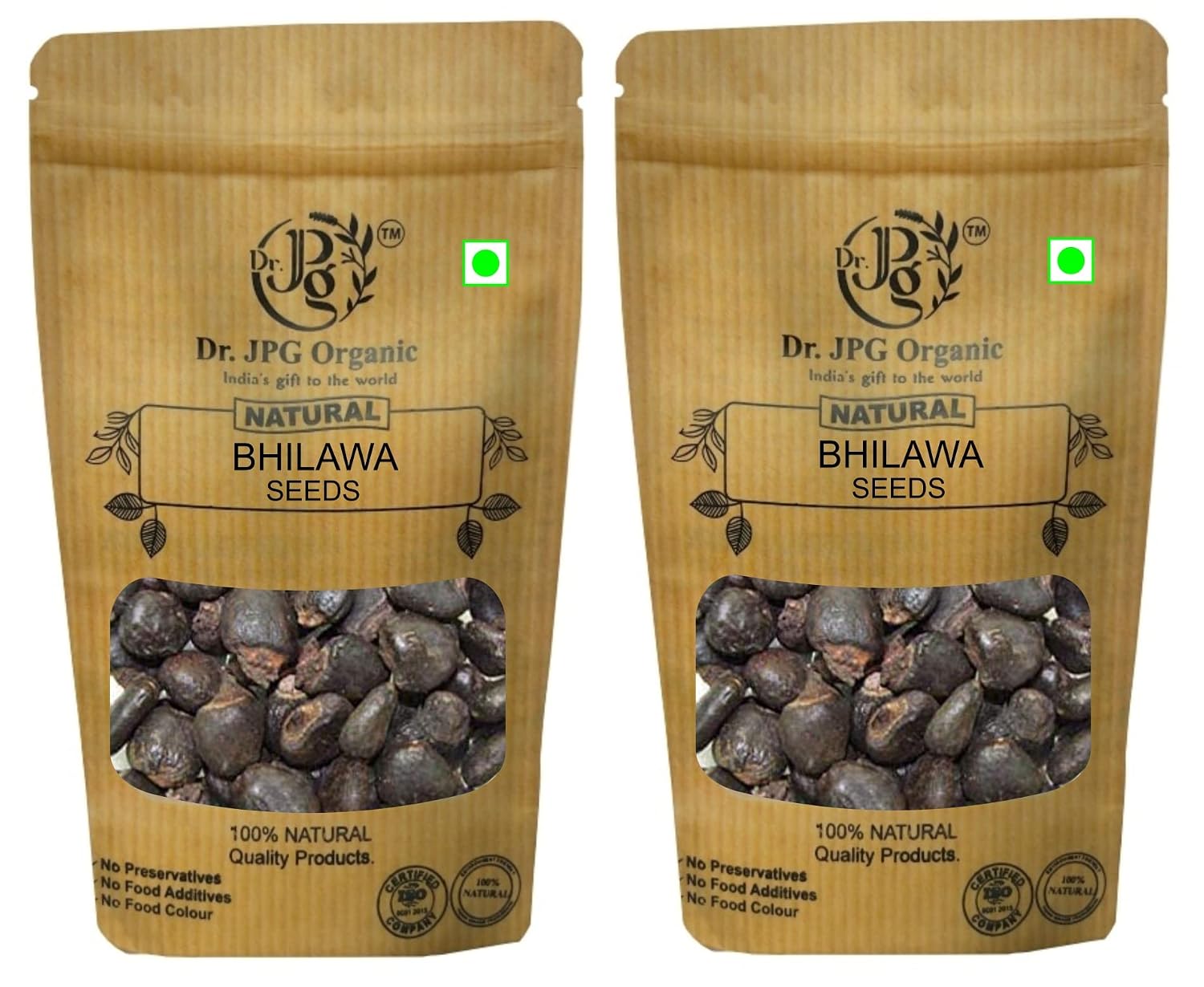 DR. JPG Organic Natural Bhilawa Seeds (200g) | Pure Semecarpus Anacardium / Marking Nut Seeds / Bile Nut | ISO & GMP Certified