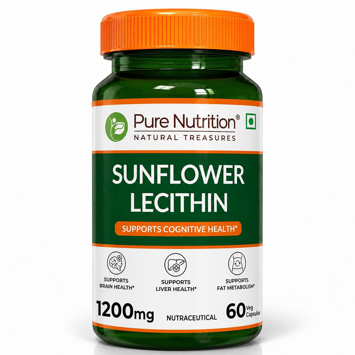 Pure Nutrition Sunflower Lecithin 1200mg, 60 Capsules | Brain & Wellness Support