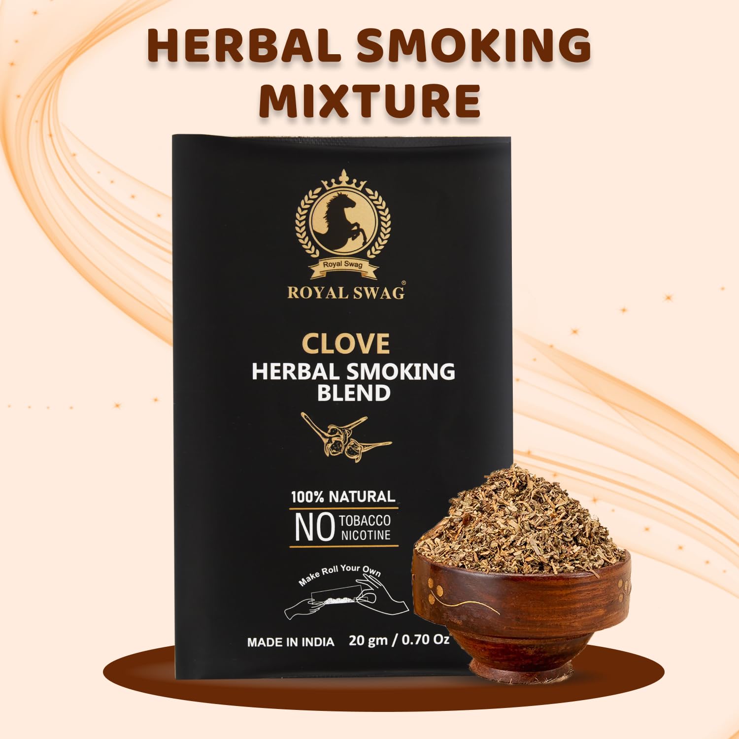 Royal Swag Herbal Smoking Mixture Clove Flavour - Tobacco Free (20g / 0.7 oz Pouch)