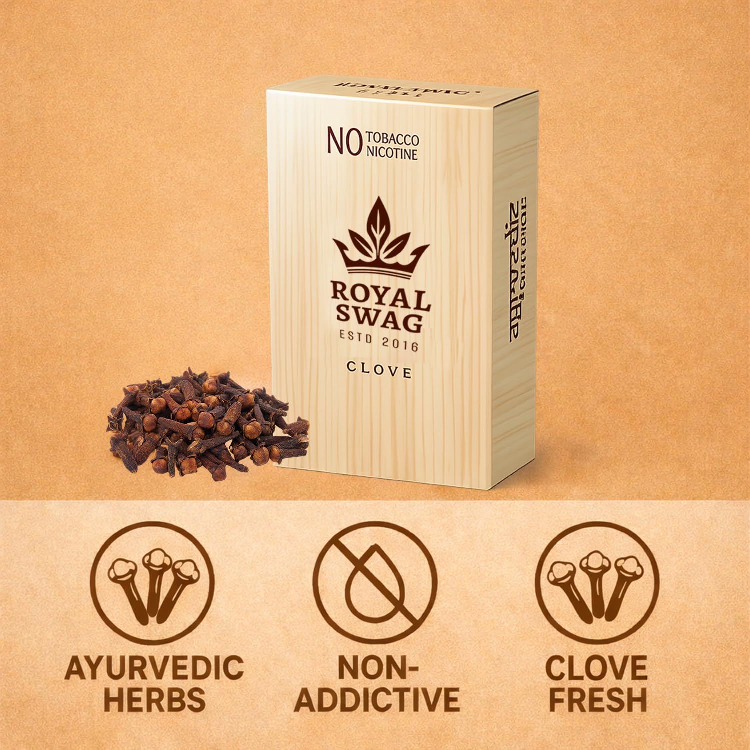 Royal Swag Ayurvedic Herbal Wellness Sticks Clove Flavour - 100% Tobacco & Nicotine Free Sticks