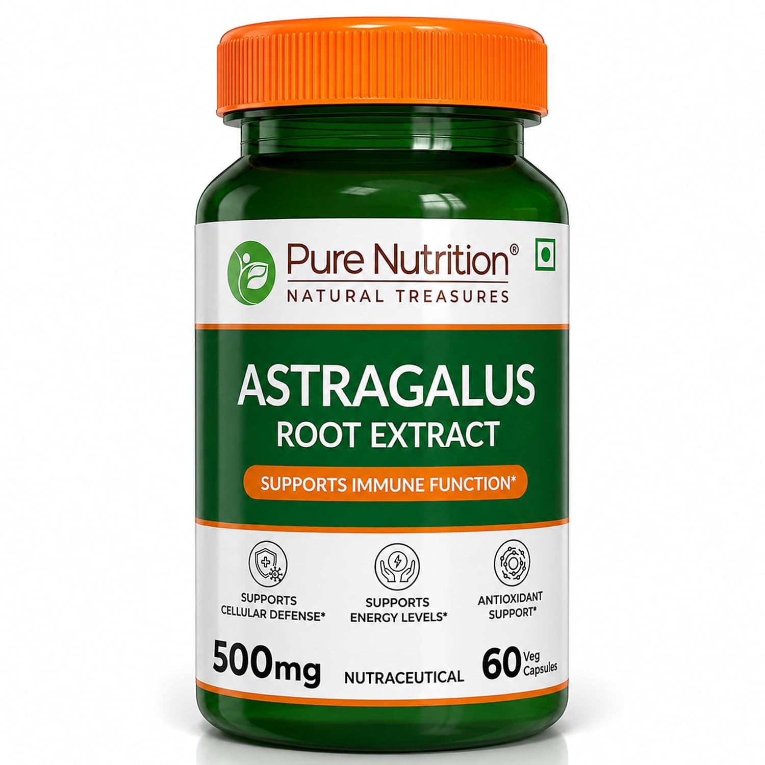 Pure Nutrition Astragalus 500mg, 60 Capsules | Herbal Supplement for Immune & Wellness Support
