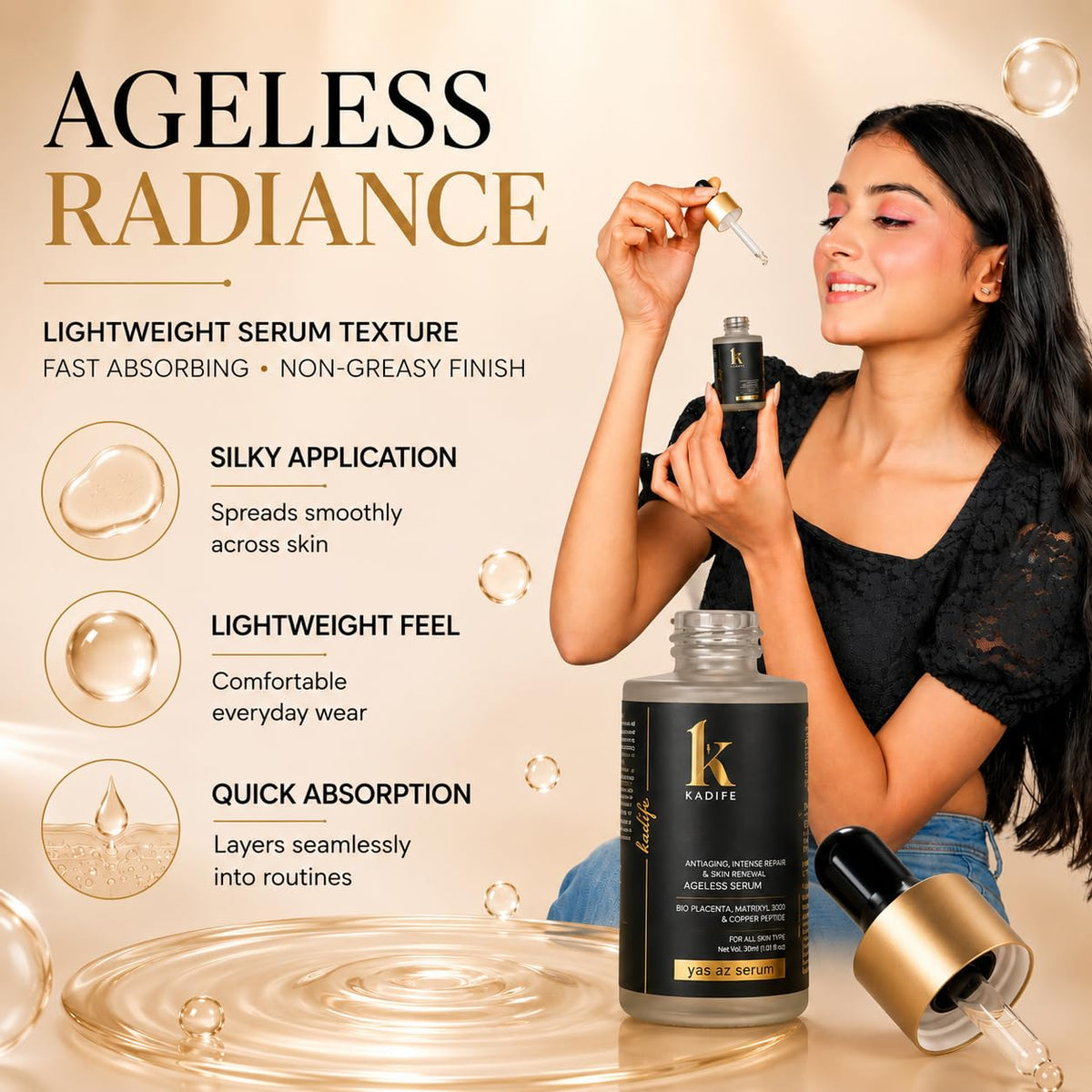 KADIFE Ageless Anti Aging Face Serum (30ml)