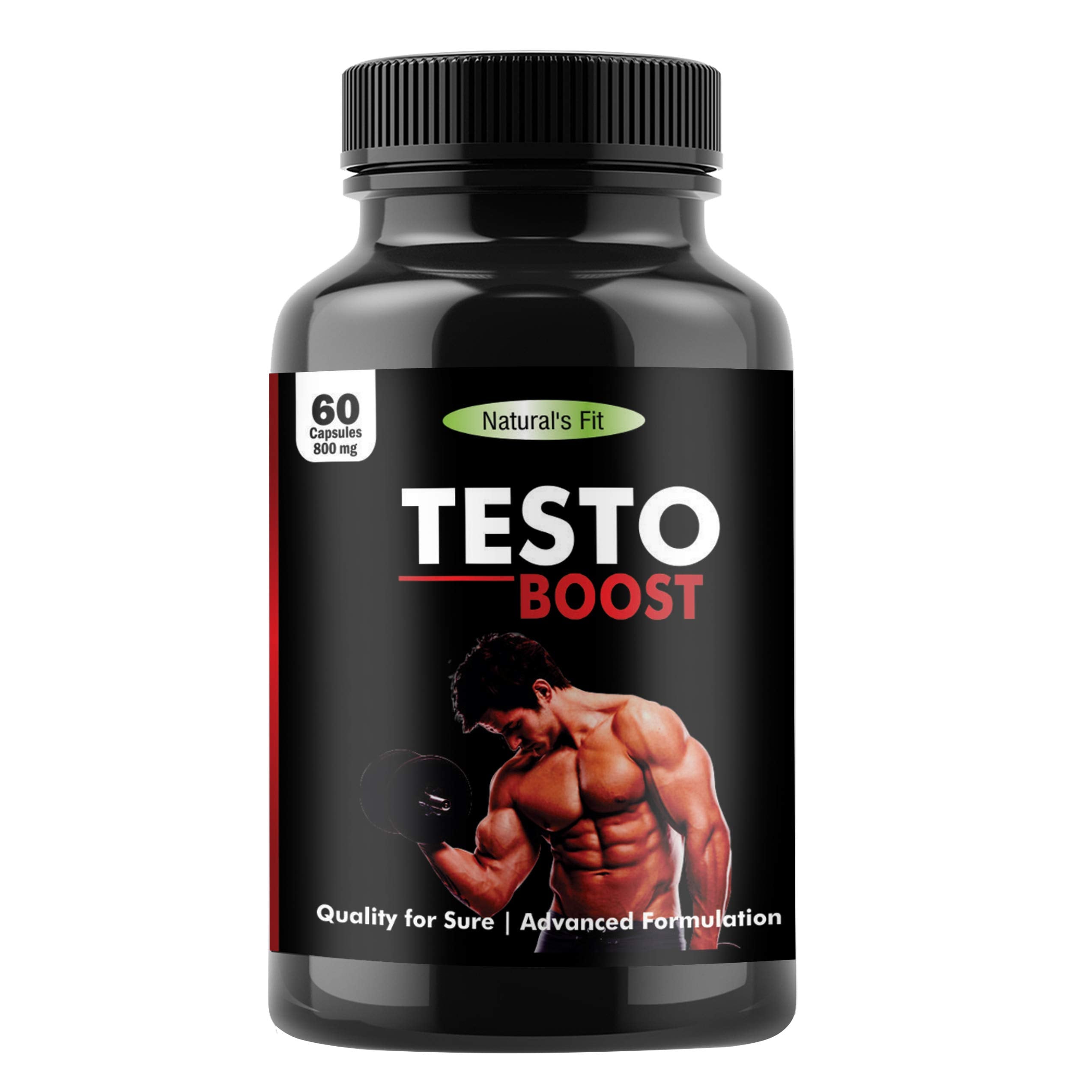 NATURAL'S FIT Testosterone Booster Capsules for Men -60 Capsules