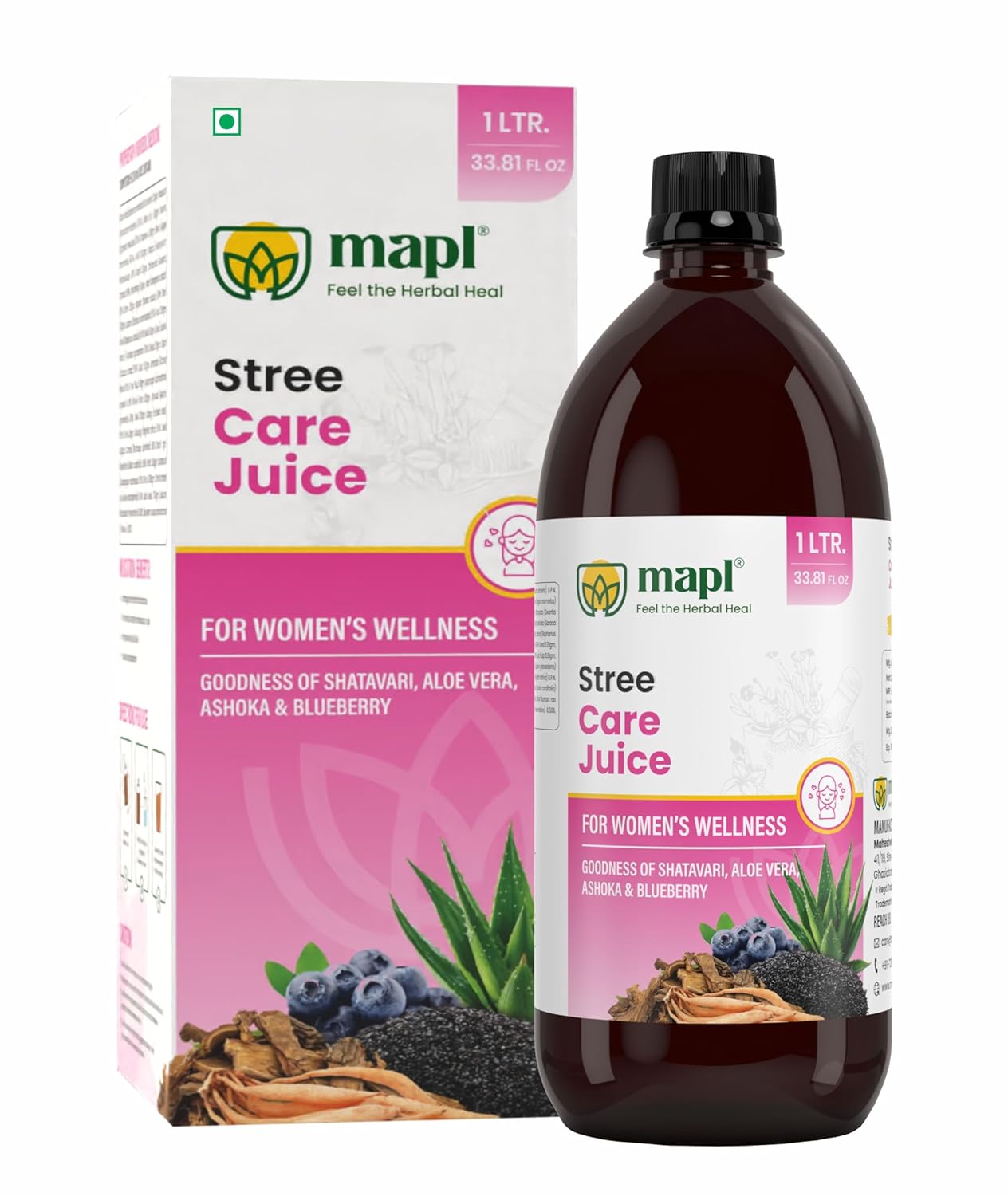 MAPL Stree Care PCOD PCOS Juice 1000ml | Women Wellness with Ashoka, Shatavari & Aloe Vera | Supports Hormonal Balance & Vitality