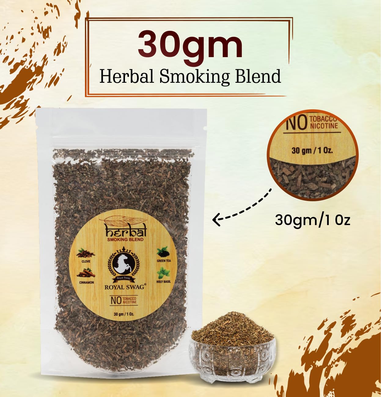 Royal Swag Herbal Smoking Mixture - Tobacco Free (30g - Pack of 10)