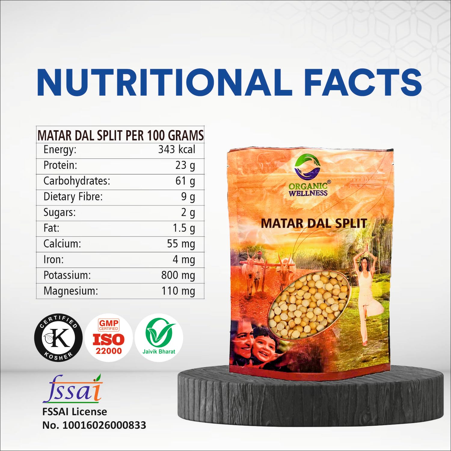 Organic Wellness Matar Dal - 450 grams