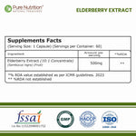 Pure Nutrition Elderberry Extract 500mg, 60 Capsules | Antioxidant & Immune Health Support