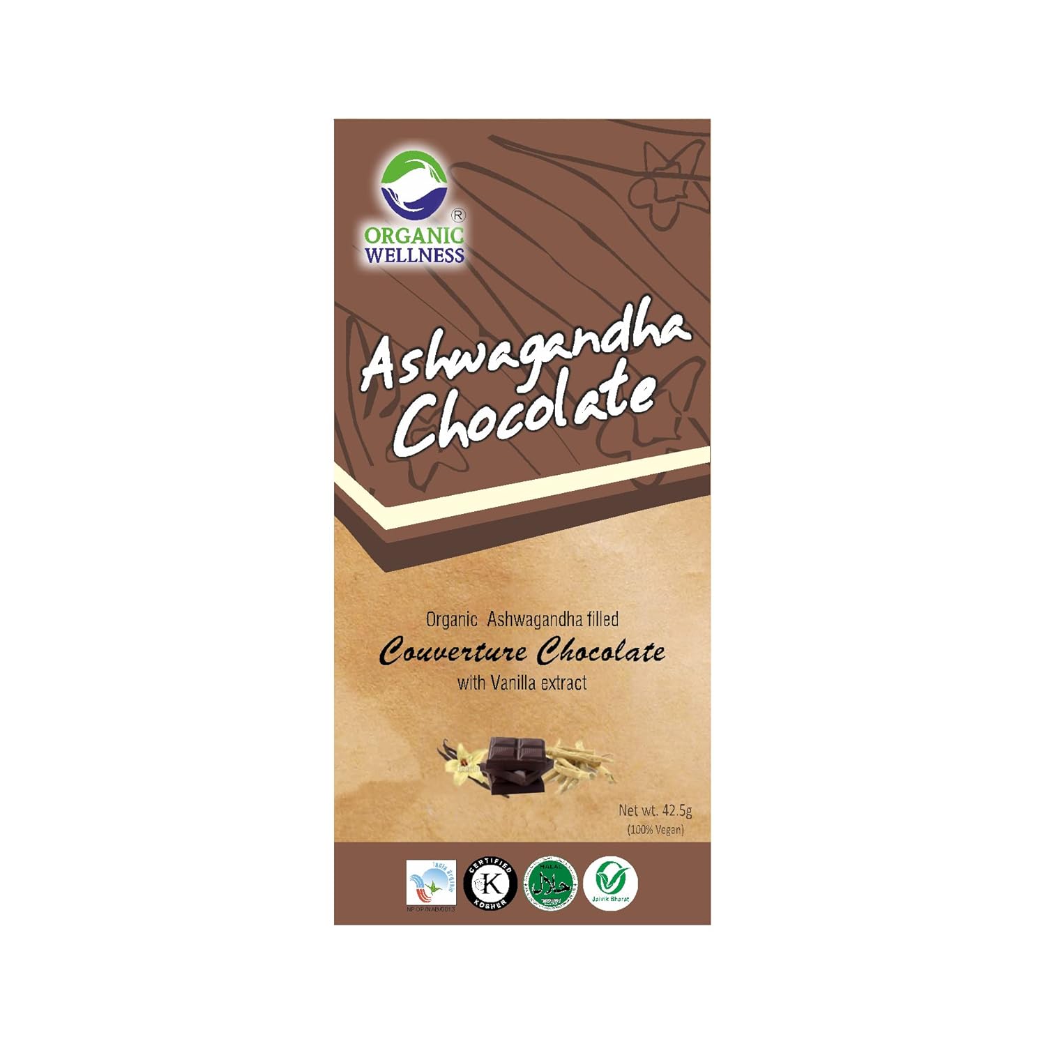 Organic Wellness Ashwagandha Chocolate 42.5 grams