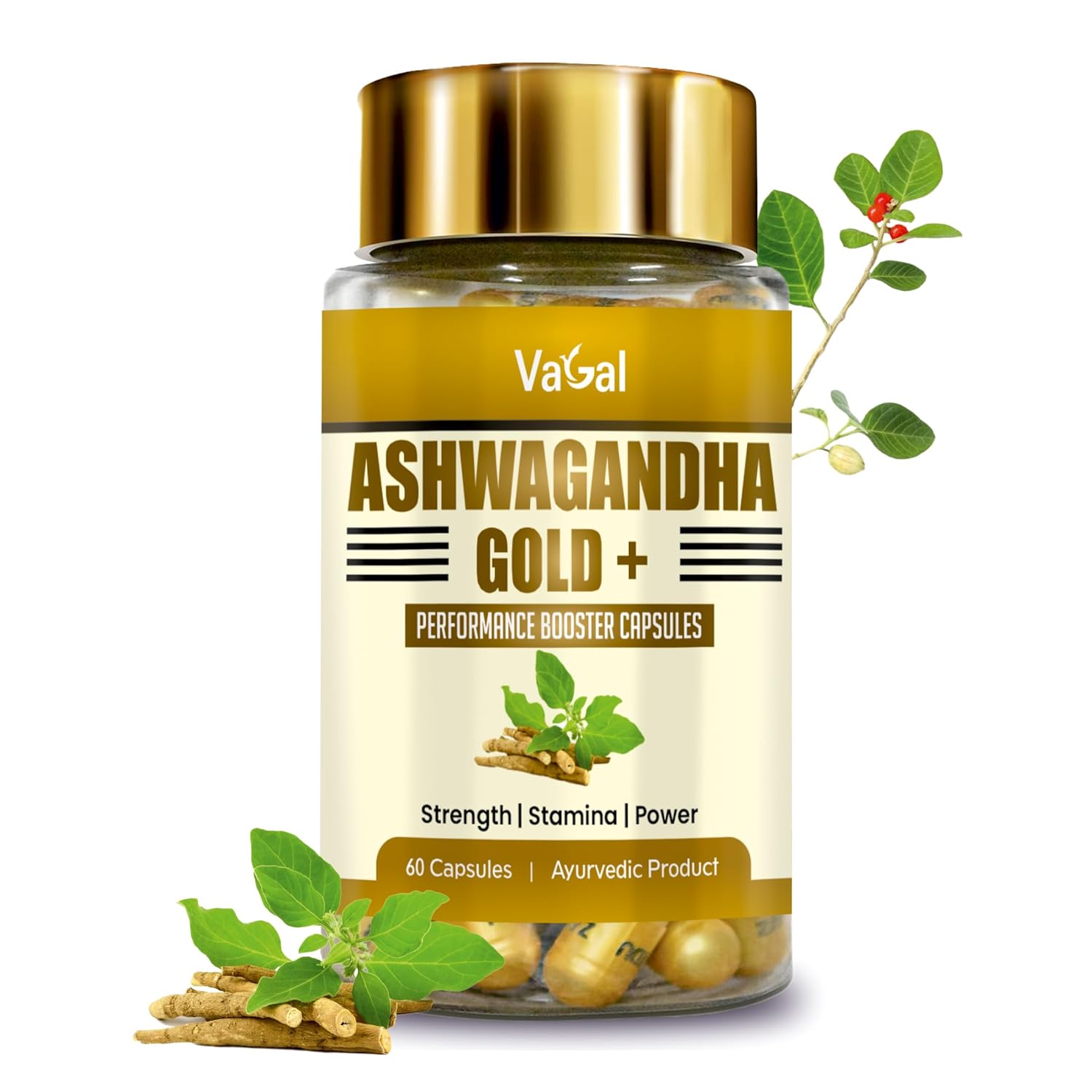 Vagal Ashwagandha Gold+ 1000mg Capsules 10 Pure Ashwagandha Extract Supplement