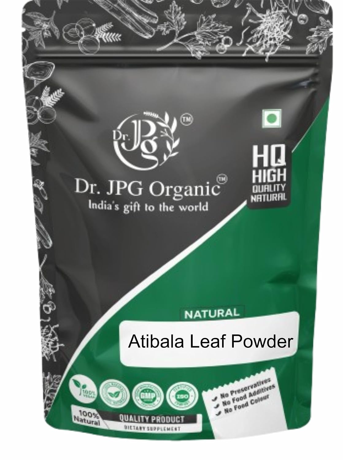 DR. JPG Organic Pure Natural Atibala Leaf Powder (200g) | Kanghi Leaf Powder / Indian Mallow / Abutilon Indicum