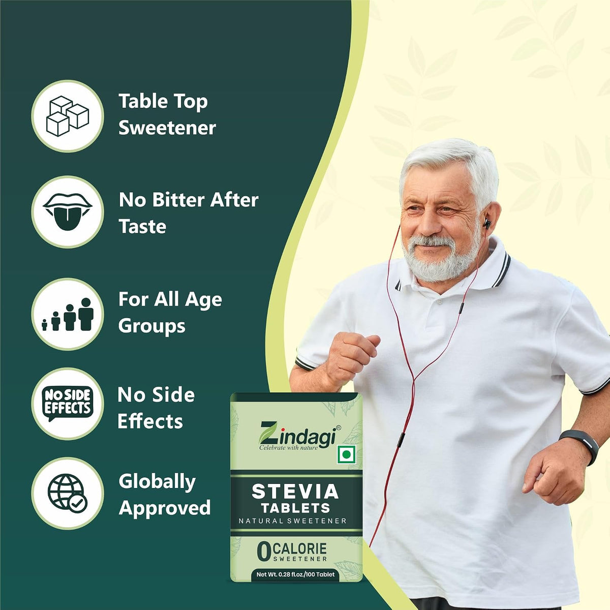 Zindagi Stevia Sugar-Free Tablets & Natural Stevia Powder | 100% Natural Zero-Calorie Sweetener Combo Pack