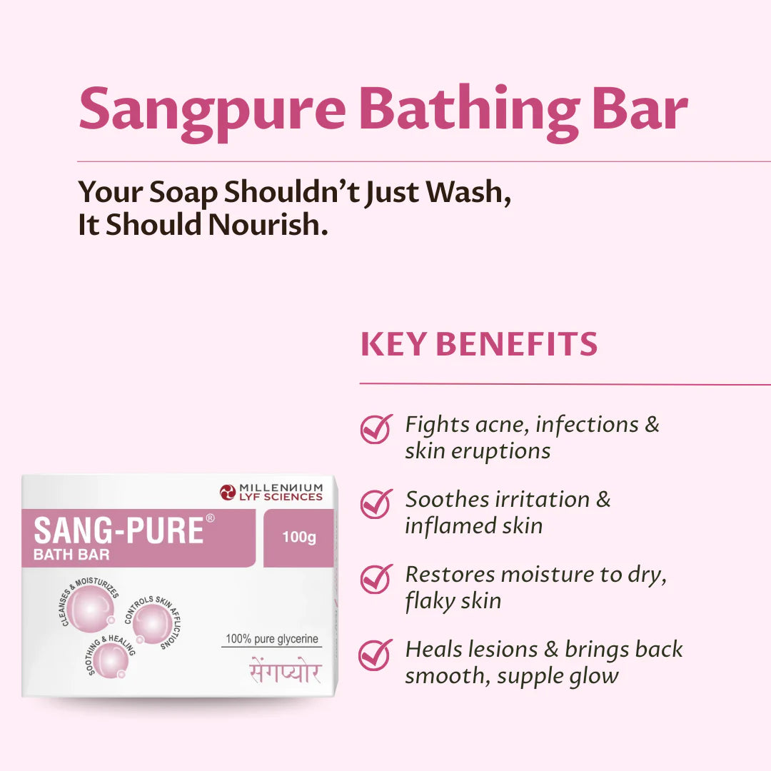 Millennium Herbal Care Sang-Pure Bath Bar (100gm Each) - Pack of 2