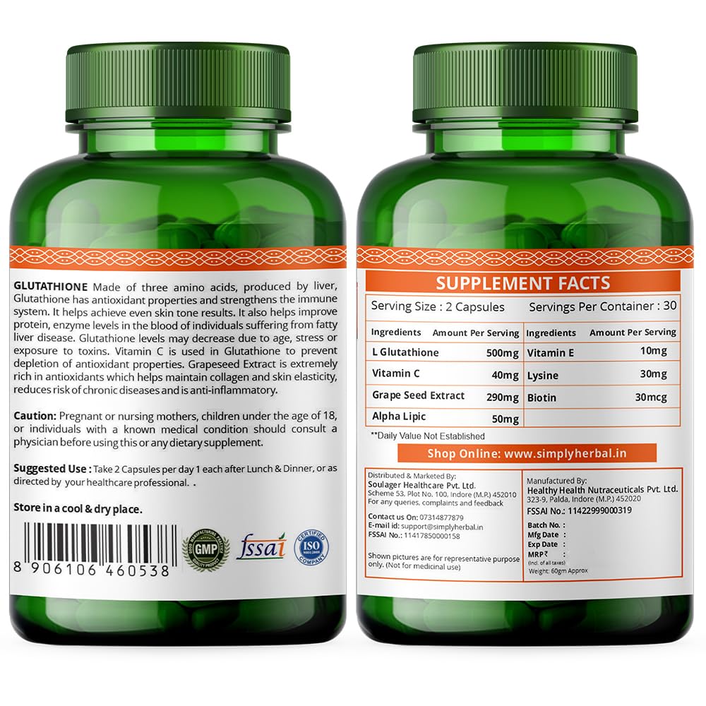 Simply Herbal Glutathione Capsule - 60 Capsules