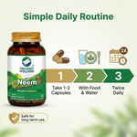 Organic Wellness Neem Capsules -  90 Capsules Bottle