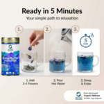 Organic Wellness 100% Natural Herbal Tea Butterfly Pea Flower Tea I Caffeine Free for Stress Relief I Memory Boosting Tea | Calming Tea, Brain Stimulant, Rich in Antioxidants (50 Gm)