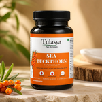 Tulasya Sea Buckthorn 1000mg (60 Capsules) | Rich in Omega 3, 6, 7 & 9 | Cellular Health, Skin Hydration & Immune Support