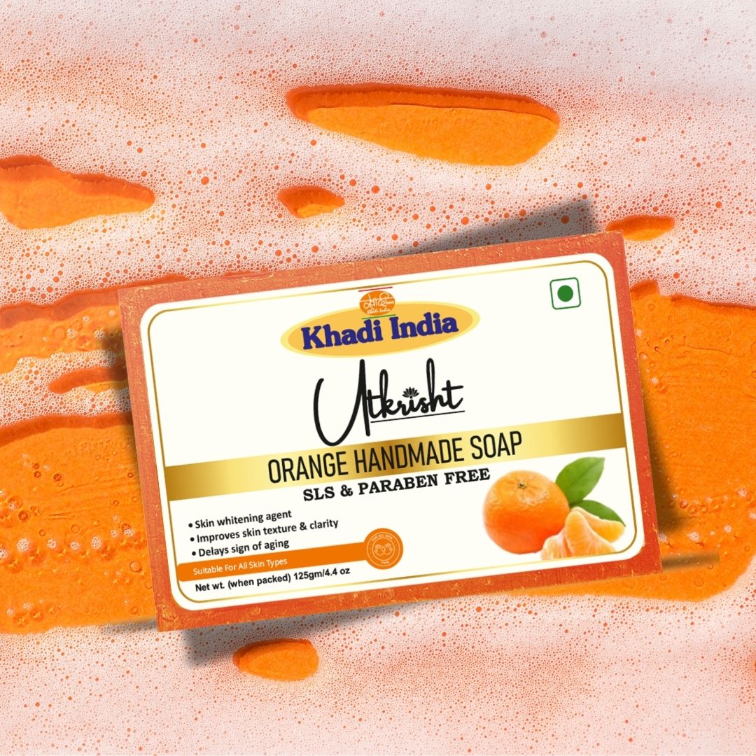 Utkrisht Khadi Orange Soap (125g)
