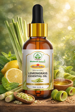 Bhudevam Naturals Khadi Lemongrass Essential Oil for Aromatherapy, Stress Relief & Skin Care | Diffuser & Massage Oil - 15ML