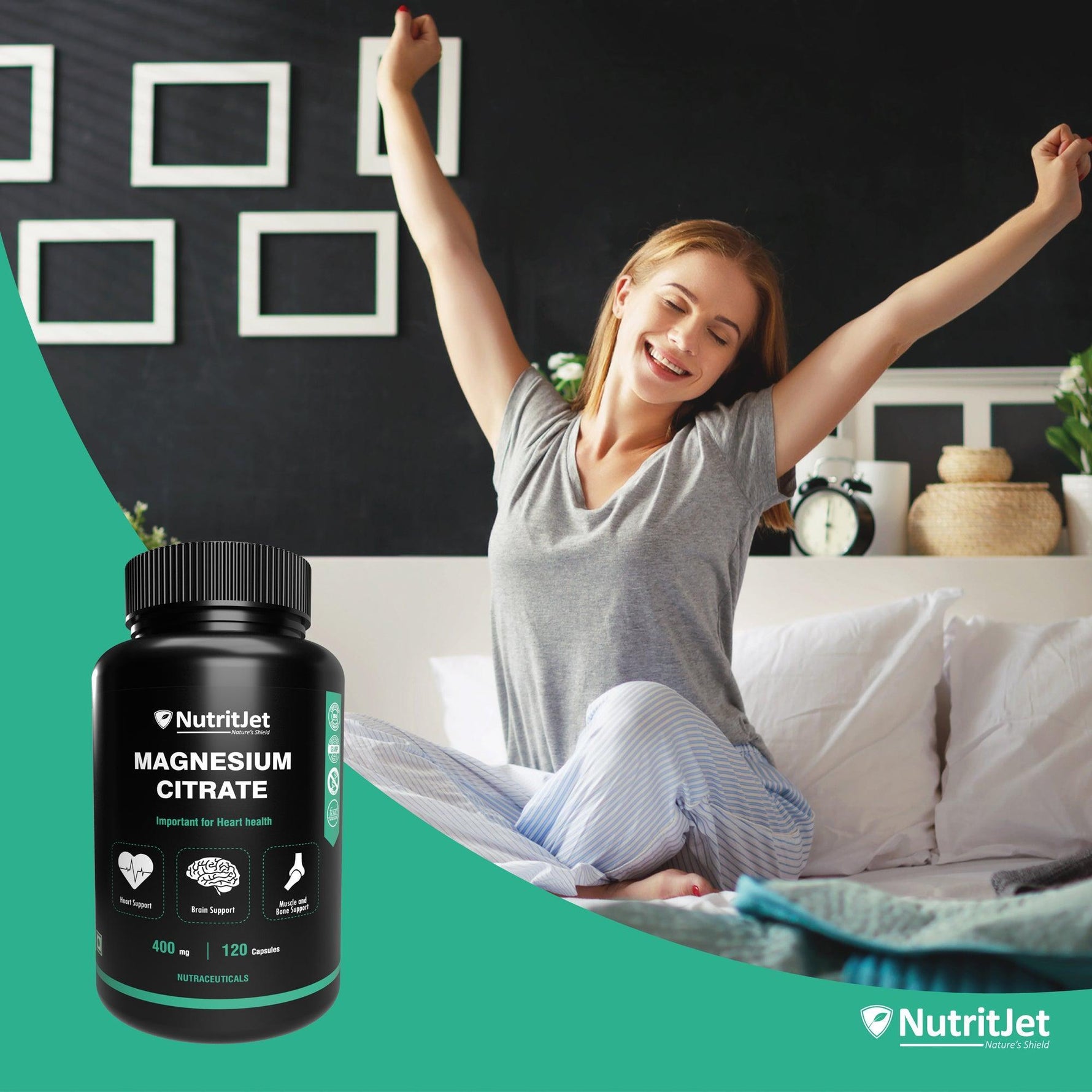NutritJet Magnesium Citrate Capsule 400mg - 120 Capsules