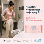 Hi Life Feminine Intimate Wipes (Flushable, Pack of 28) | pH-Balanced Daily Intimate Care Wipes with Chamomile & Aloe Vera Extract