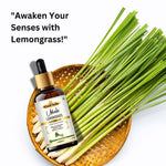 Khadi Lemongrass Essential Oil | Pure & Natural Lemongrass Oil for Face, Skin, Hair & Scalp Care | Essential Oil for Oily & Acne-Prone Skin | Refreshing Aromatherapy Oil | 15 ml