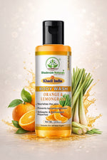 Bhudevam Naturals Khadi Orange & Lemongrass Body Wash, Refreshing Citrus Shower Gel for Soft & Glowing Skin- 210ML