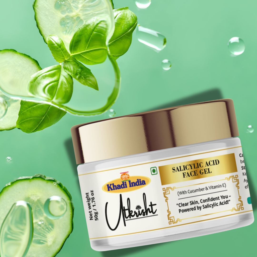 Khadi Salicylic Face Gel for Acne & Pimples | Oil Control, Pore Cleansing & Clear Skin Care | Lightweight Non-Sticky Gel | Men & Women - 50GM
