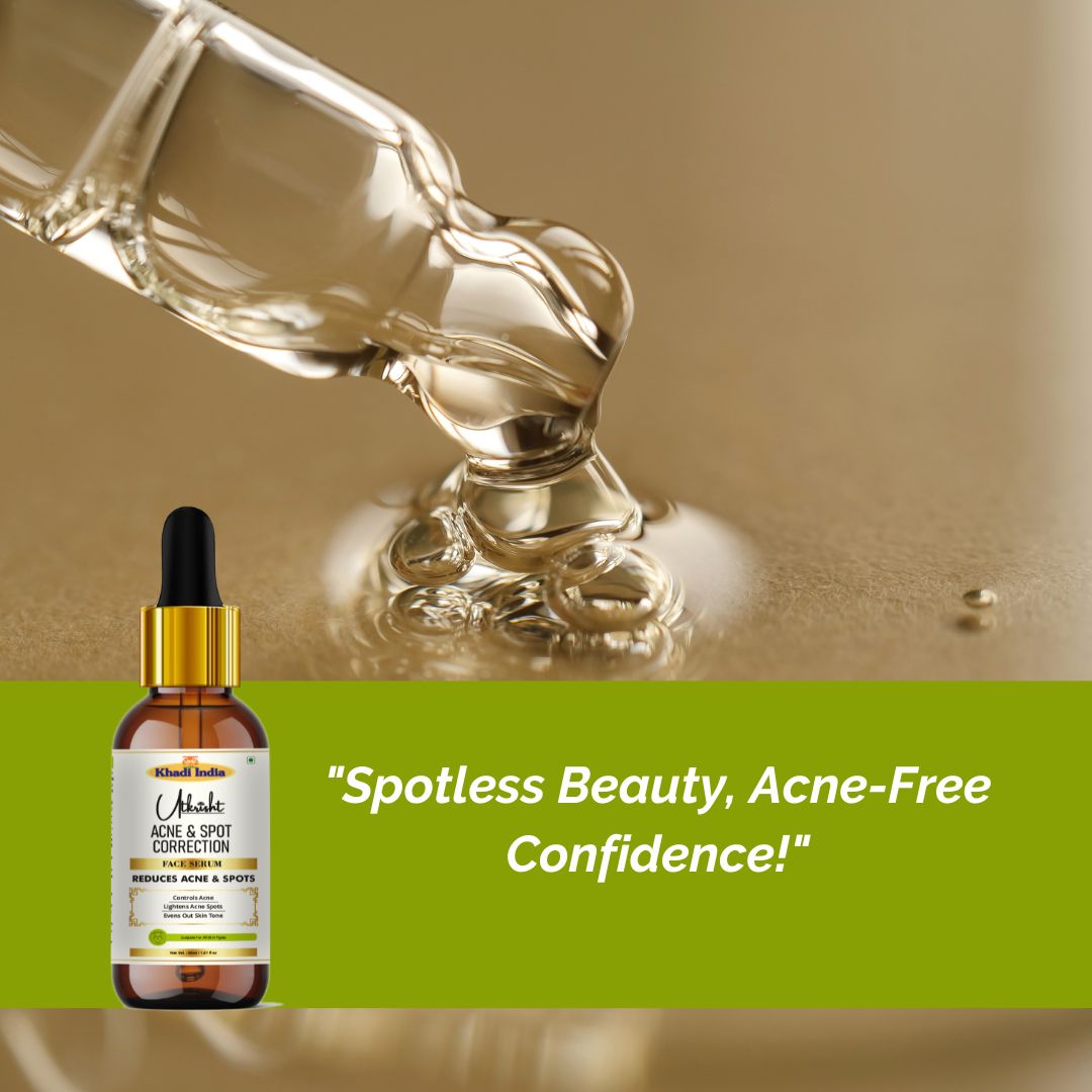 Khadi Acne & Spot Face Serum for Acne & Dark Spots | Pimple, Blemish & Acne Mark Care Serum | Oil Control & Even Skin Tone | Lightweight & Non-Greasy Formula | 30 ml