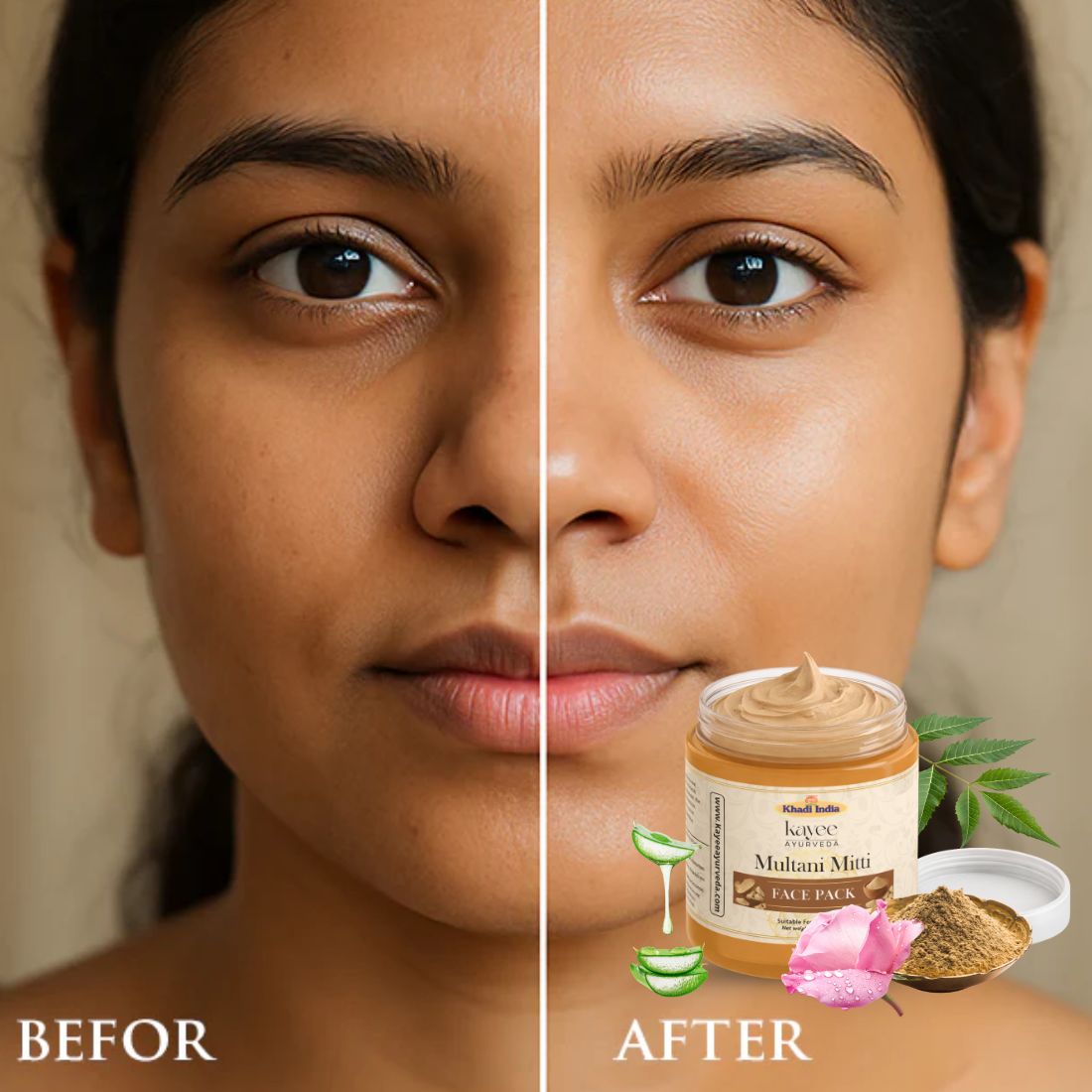 Kayee Ayurveda Multani Mitti Herbal Face Pack for Men & Women | Clay Facial Mask for Oily, Combination & Dull-Looking Skin | Helps Remove Excess Oil, Dirt & Surface Buildup While Supporting a Clean, Smooth & Radiant-Looking Complexion