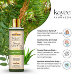 Kayee Ayurveda Neem Aloe Vera Shampoo for Men & Women | Herbal Hair Cleanser for Scalp Care | Neem & Aloe Vera Formula Helps Cleanse Dirt, Excess Oil & Impurities While Maintaining Soft, Fresh & Manageable Hair | 210 ml