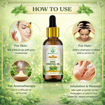 Bhudevam Naturals Khadi Basil Essential Oil for Hair Care, Aromatherapy, Stress Relief, Diffuser, Massage & Skin Care - 15ml